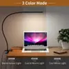 10W LED Desk Lamp with Clamp Dimmable Clip On Reading Light 10 Brightness Level 3 Lighting Modes Flexible Study Table Lamp USB 3