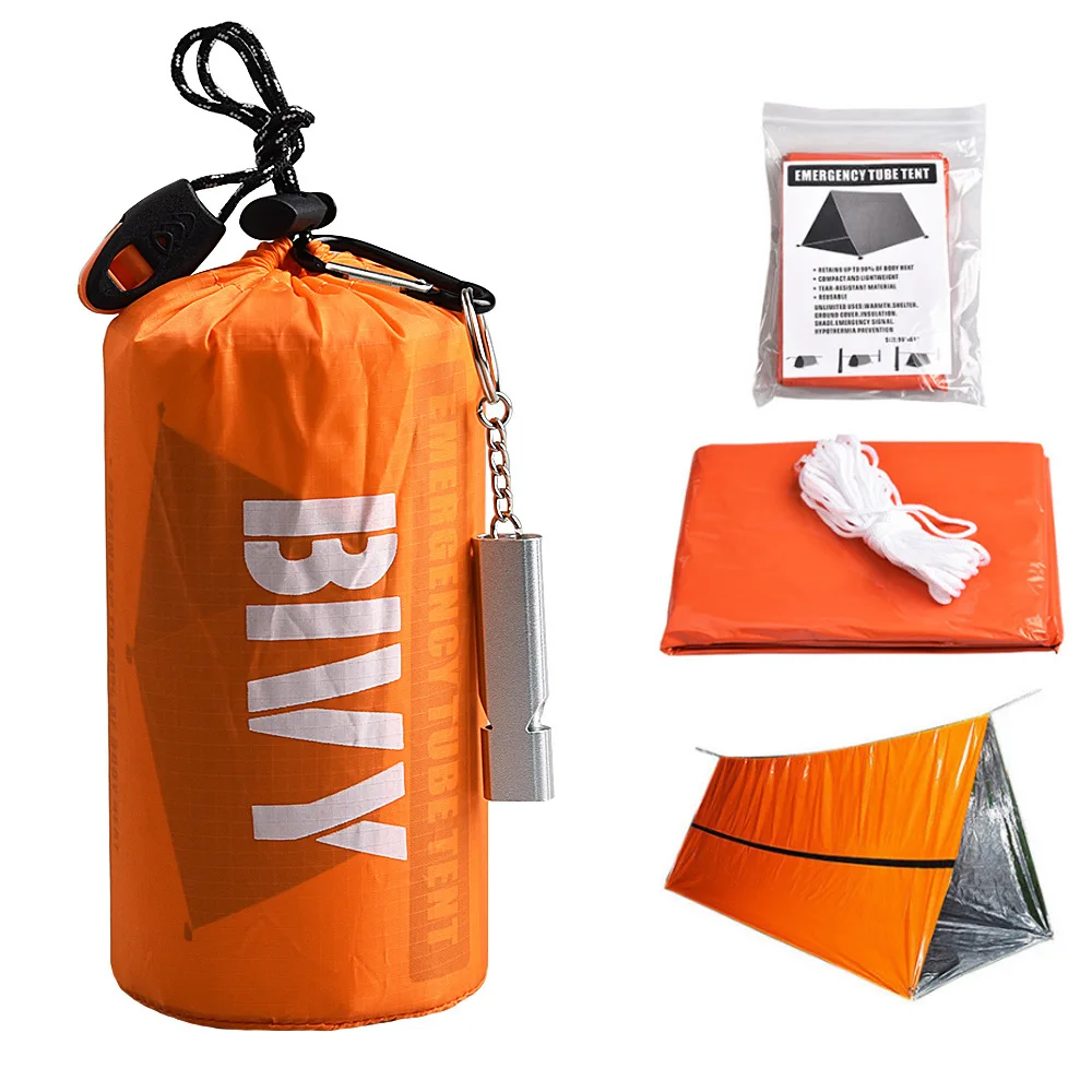 2-Pack Notfall-Schlafsack Thermal wasserdichte Überlebensdecke für