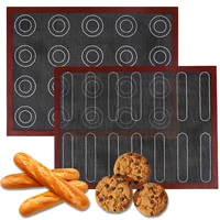 Tapis de cuisson perforé en Silicone, 2 côtés avec motifs bouffants et ronds, doublure de four antiadhésive réutilisable, pour biscuits, pain Macaron, 1 pièce 1