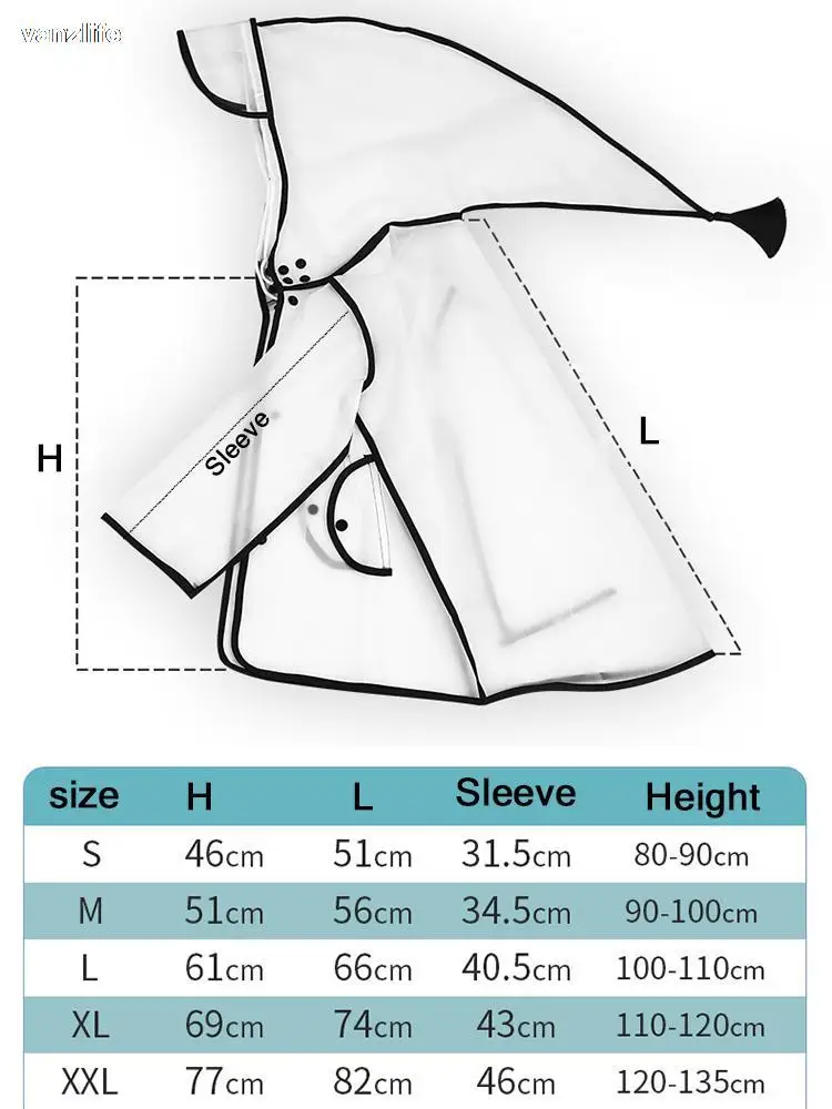 Kids Raincoat Waterproof Rain Poncho Clear Transparent Children kindergarten school Student Rainsuit Protective Poncho Covers raincoat poncho