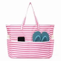Sac de plage à multiples poches, pliable, grande capacité, pour la gym, les courses, les vacances, résistant au sable, avec fermeture éclair, sac à bandoulière 2