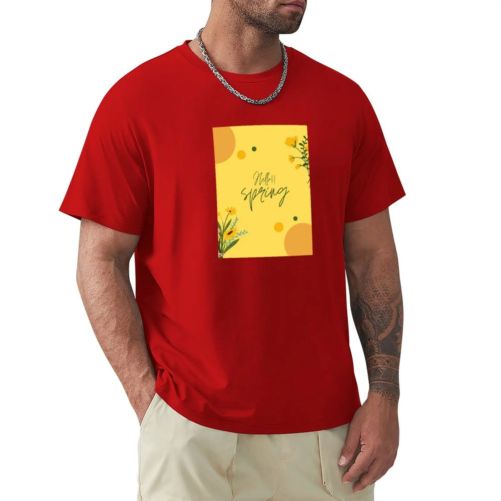 thumbnail image 1 of Camiseta de Hola primavera para niño, ropa estética, camisetas para hombre, 1 of 5