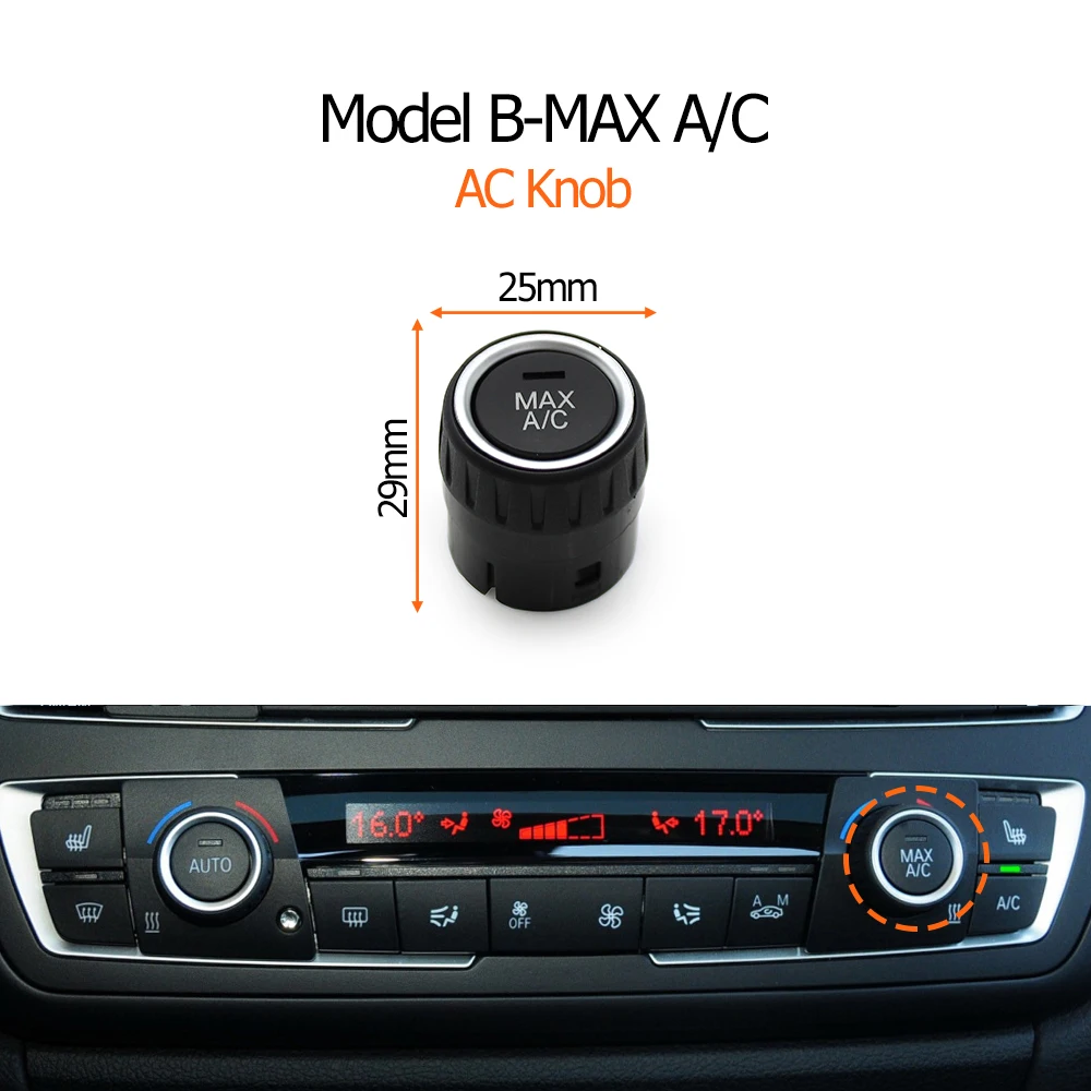 Couvercle Bouton Climatisation Pour BMW Série 1 2 3 4 (F20 à F36) 2013-2019 - Protection ABS/PC - Noir - Modèle MAX/AC