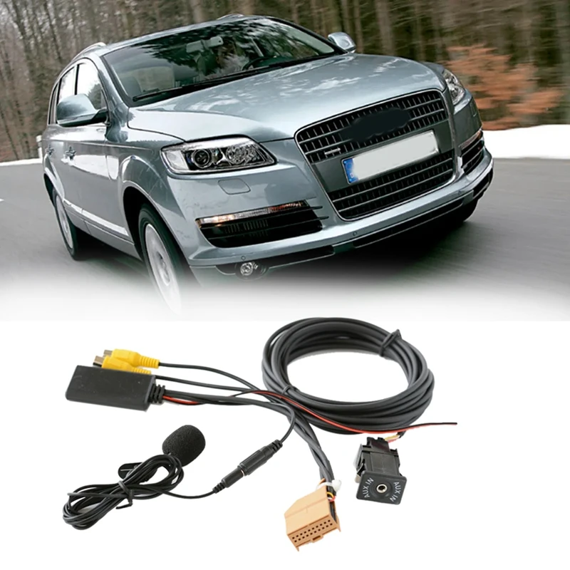 12V MMI 2G 자동차 블루투스 AUX 케이블 어댑터 음악 오디오 마이크, Q7 A6 A8 2006-2008 J523 용