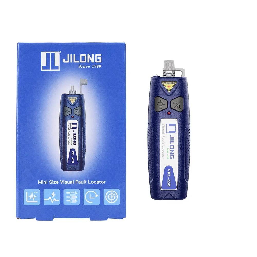 시각 장애 탐지기 JILONG VFL-22M 광섬유 케이블 테스터 최대 30Km VFL 안정적인 강력한 레이저 표준 SC FC ST 옵션 LC
