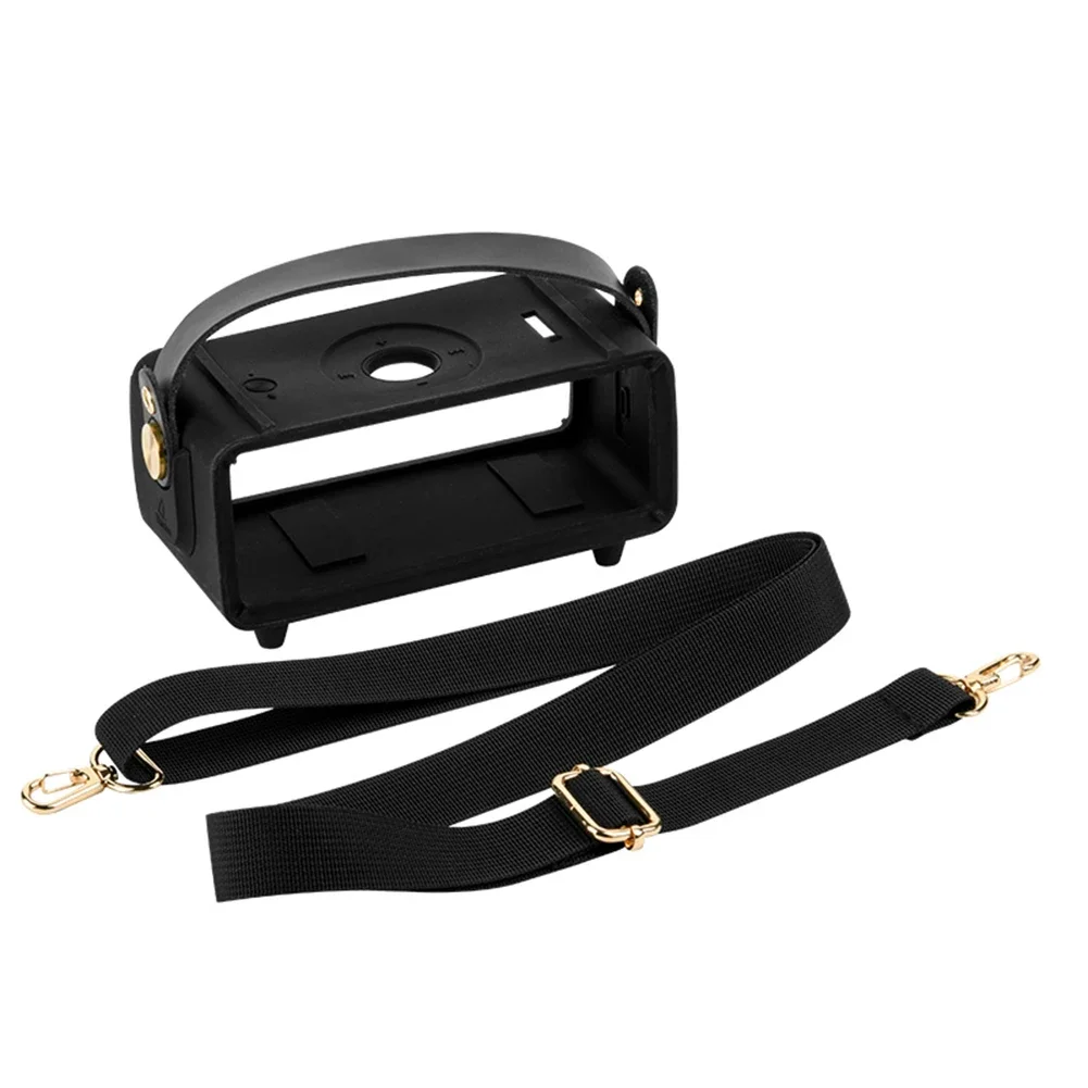 Silicone Cover Case with Handle Strap and Shoulder Strap Speaker Cover Shockproof Anti-Scratch for Marshall Emberton II Speaker