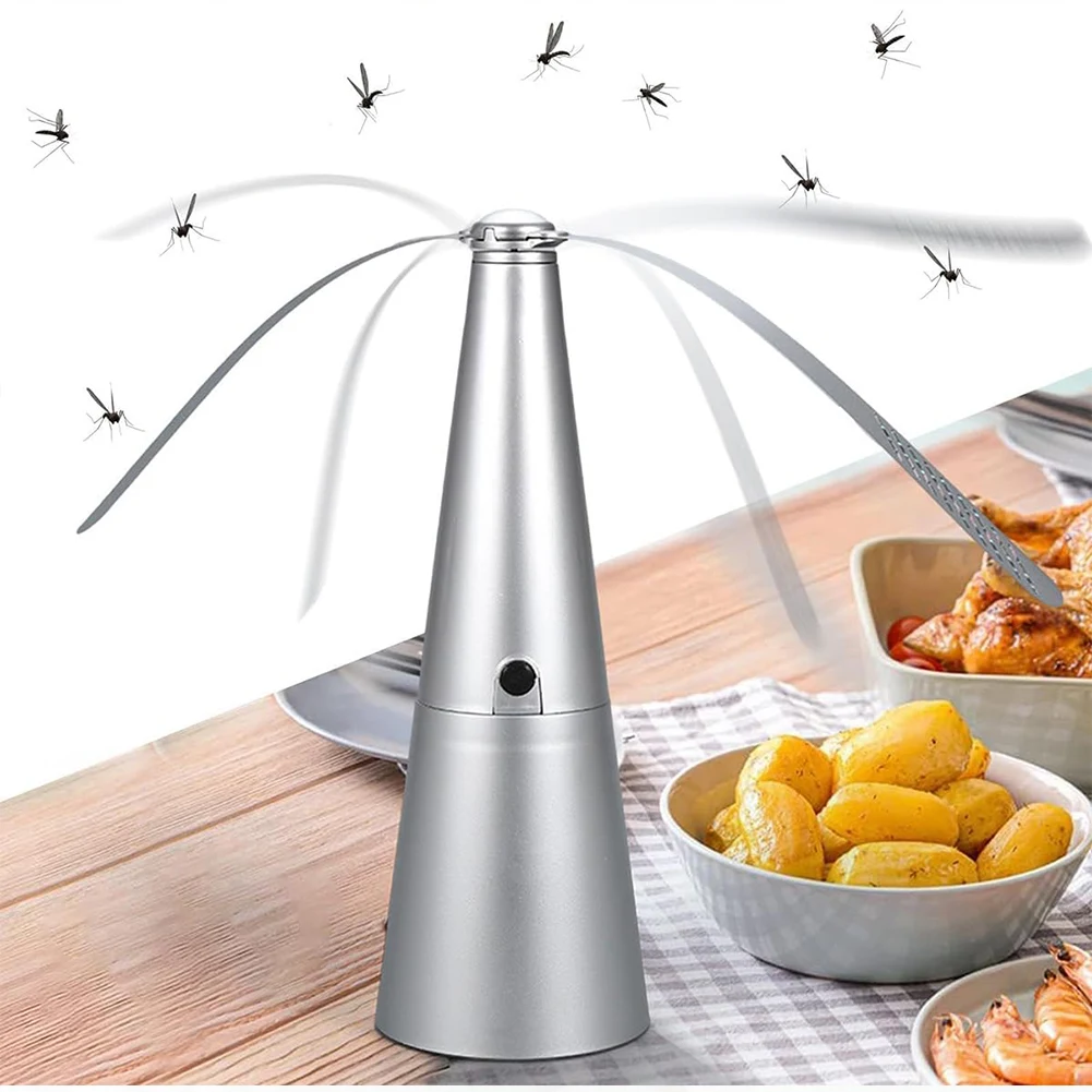 1/2PCS Fly Fans for Tables Fly Repellent Fan Table Top Fly Fan Portable Outdoor Picnic Fan for Picnic Restaurant Party Home BBQ 5