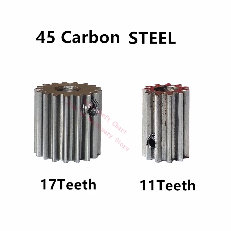 2pcs 0.8 mod 10 teeth 11 teeth 12 13 14 15 17teeth brass 45 carbon steel involute cylindrical spur gear transmission gear