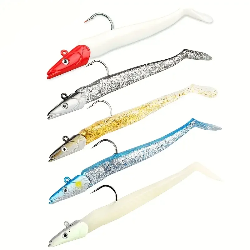 

Soft Bait Shad Silicone T Tail Worm 5pcs/110mm 10g Sea Fishing Artificial Lure Tool Shiner Wobbler for Bass Pike Leurre