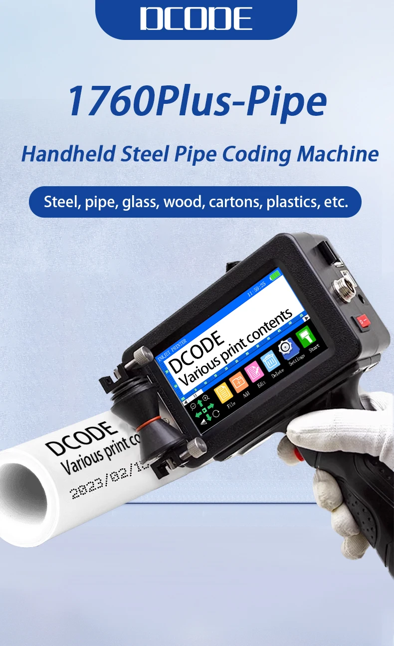 1760PLUS-2 12.7MM Thermal Inkjet Printer for Pipe Cable Portable Text QR Barcode