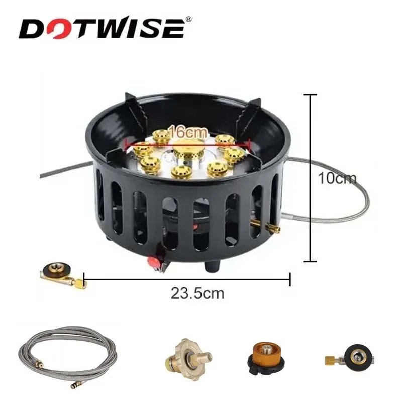 21000W 9-Core Camping Gas Stove High-Power Burner Picnic Outdoor Stove Windproof Electronic Ignition Camping Equipment