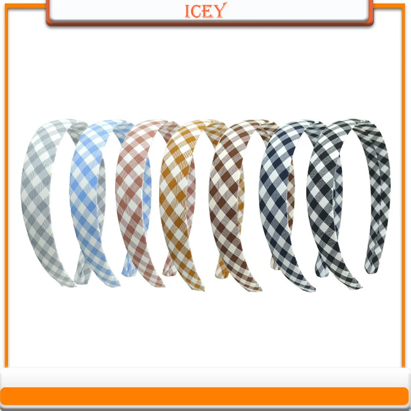1pc 2.5cm Headbands Broadside Headwear Plaid Scrunchie Hair Accessories