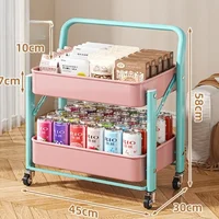 Foldable Multi Tier Rolling Trolley Organizer Cart Kitchen Home Bedroom Books Snacks Portable Storage Cart Wheels Furniture 6