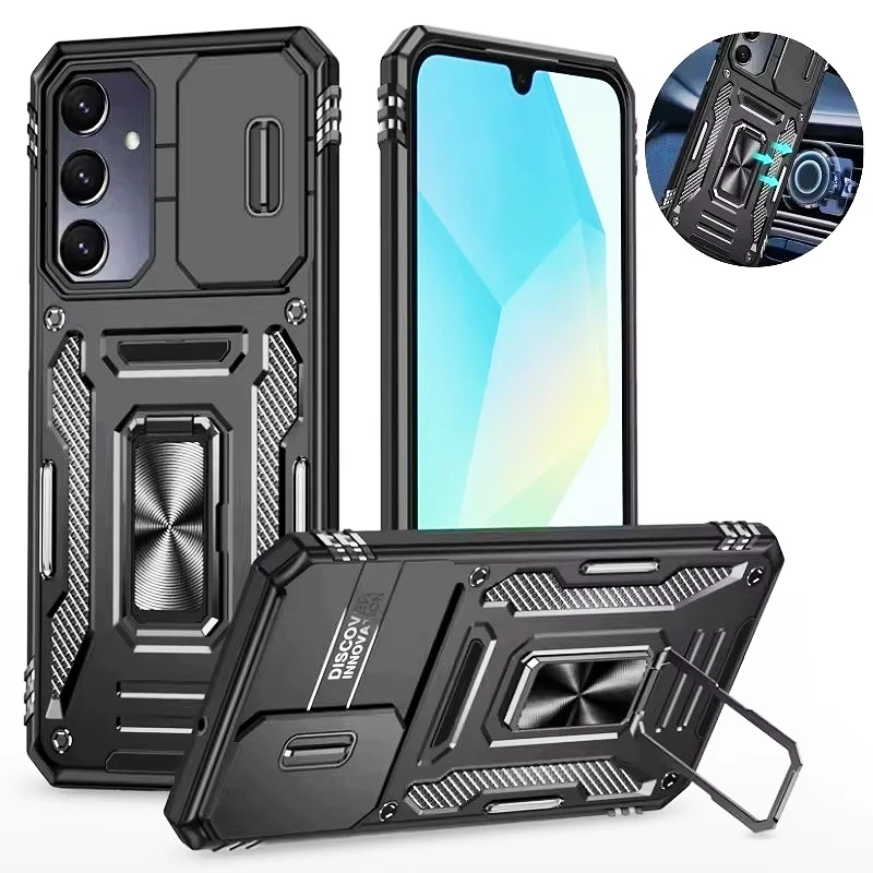 Enhanced Ring Holder Armor Shockproof Case with Lens Protection