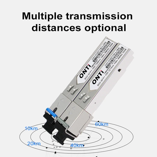 Модуль ONTi 10G BIDI SM SC WDM SFP+, 1270/1330 нм, одномодовый оптоволоконный модуль 10-60 км, совместимый с коммутатором Cisco 4