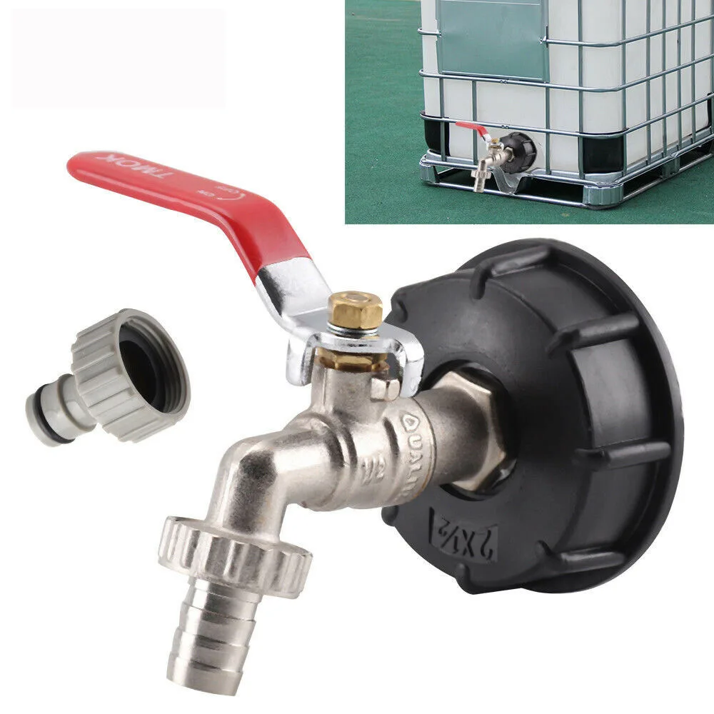 S60x6 Coarse Thread IBC Tank Tap Connecter 1/2'' 3/4'' Water Coupling Adapter 1000L Garden Home Replacement Valve Fitting