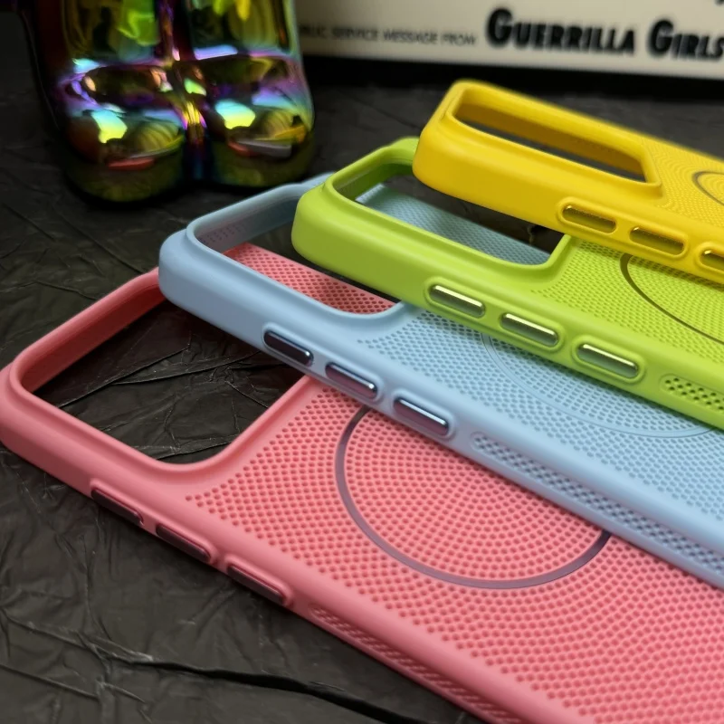 Luxury Heat-Dissipating Magnetic Wireless Charging Case - Shockproof Candy Design