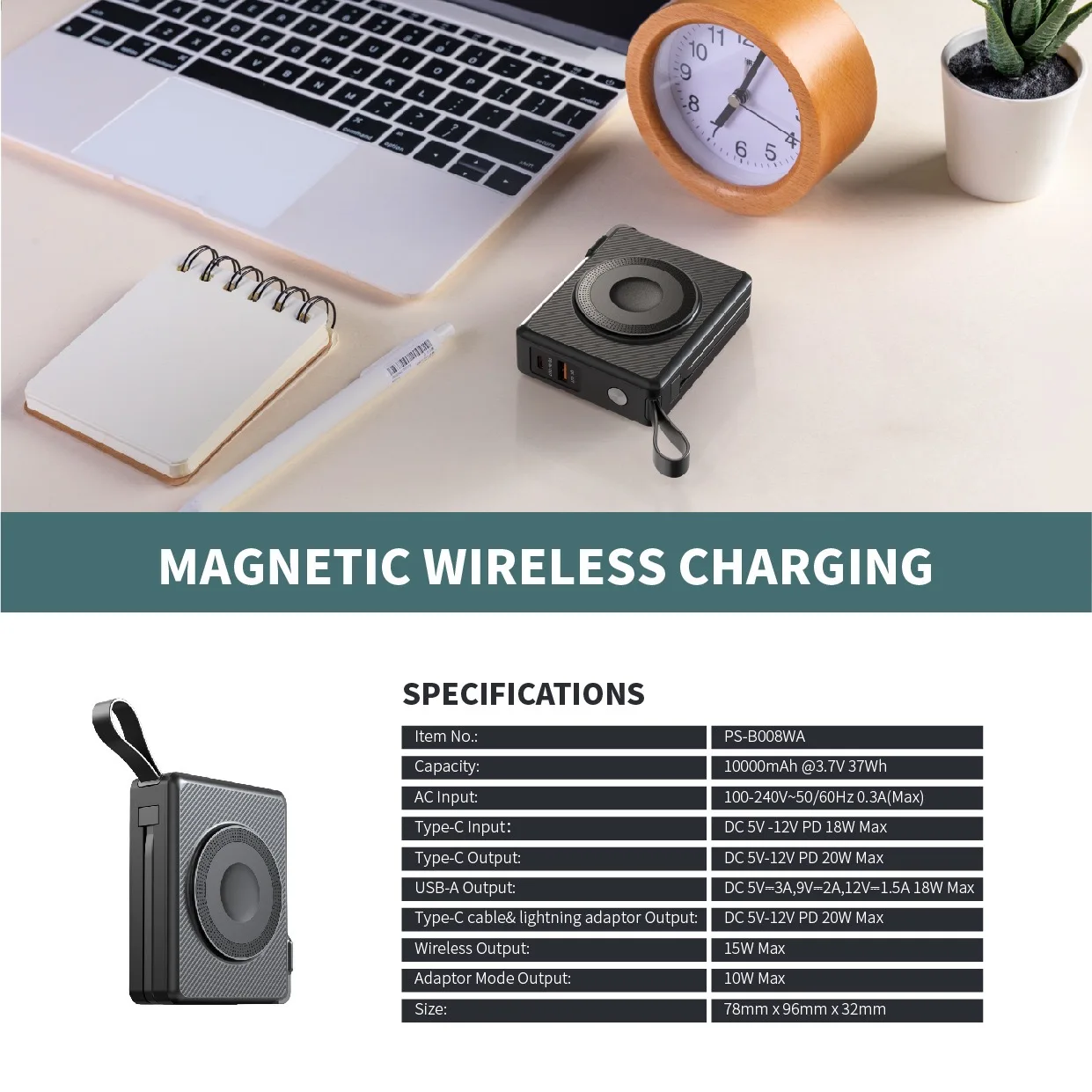 tragbare portable charger power bank  watch charger/It comes with its own plug and cable sans fil ugreen 2