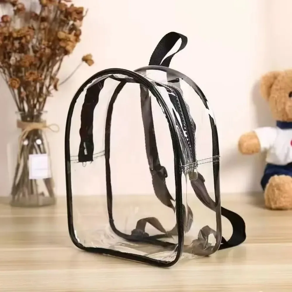 PVC Children Backpack Double Shoulder Design Snack Storage Storage Gift Bag Zipper Closure Toy Storage Transparent Backpack 4