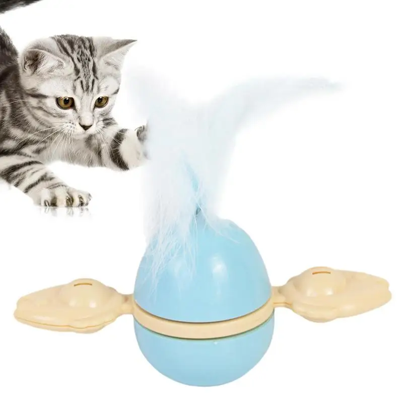 

Cat Toys For Indoor Cat Rotating Animal Toys For Indoor Cats Feather Design Colorful Ball For Indoor Interaction Play