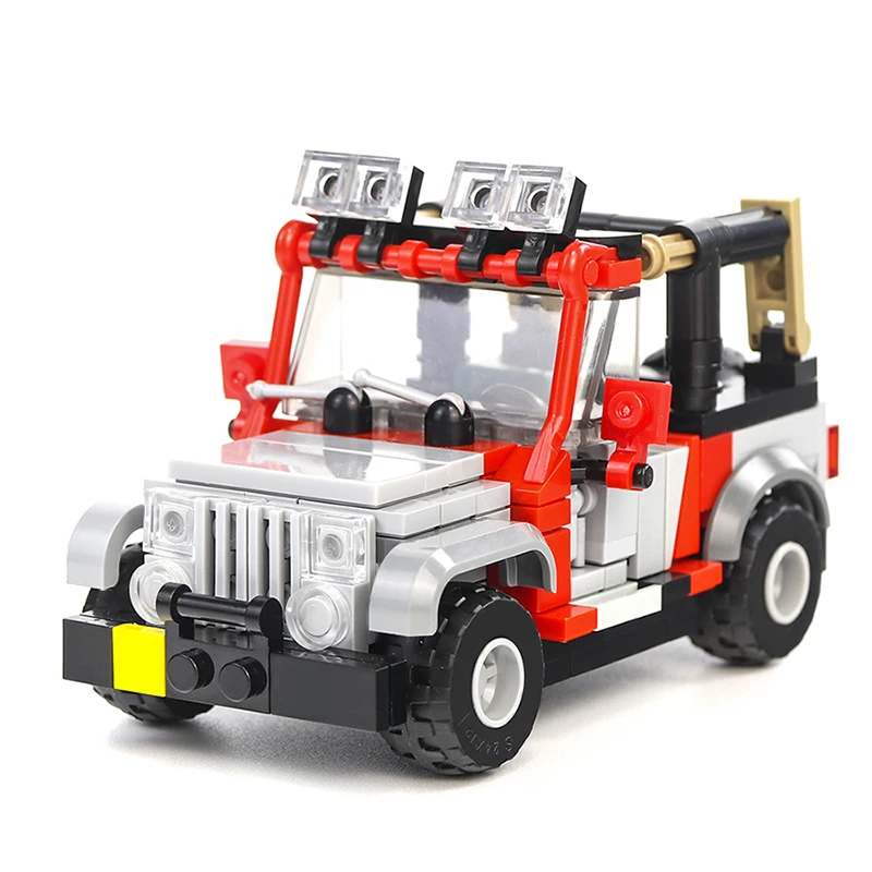 

Buildmoc, конструктор Jeeped Explorer Юрского периода, Детский конструктор с машинками, развивающая Игрушечная модель автомобиля, набор блоков для детей