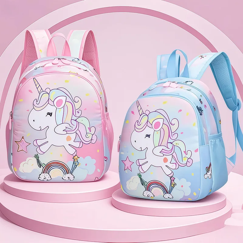 Lightweight Girls School Bag Oxford Cloth Breathable Waterproof Cartoon Print Backpack for Nursery Kids Cute Double Shoulder Bag 1