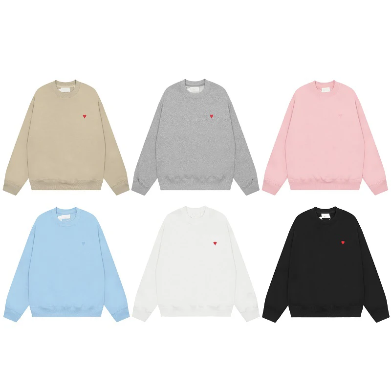 

Couple Loose Tracksuit Fashion Casual Top Embroidered Pullover 2023 New Men And Women Spring Autumn A Heart Embroidery