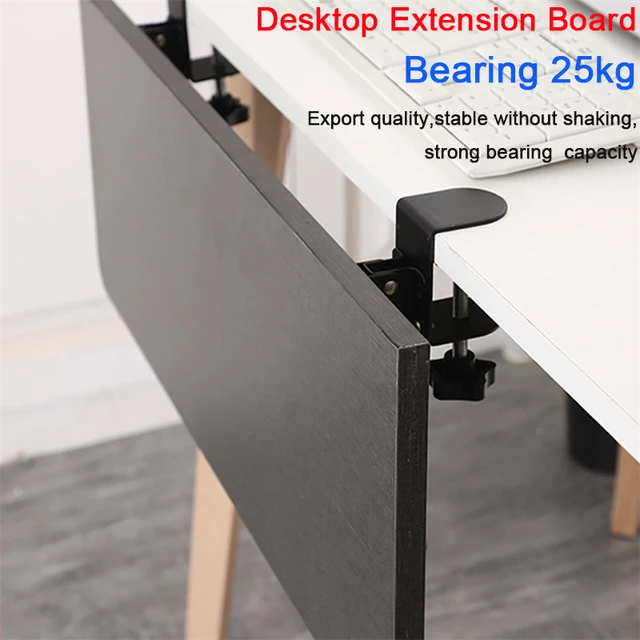 2pcs Pull Out Strong Bearing Easy Install Height Adjustable Foldable  Bracket Under Desk Cold Rolled Steel Keyboard Tray Clamp