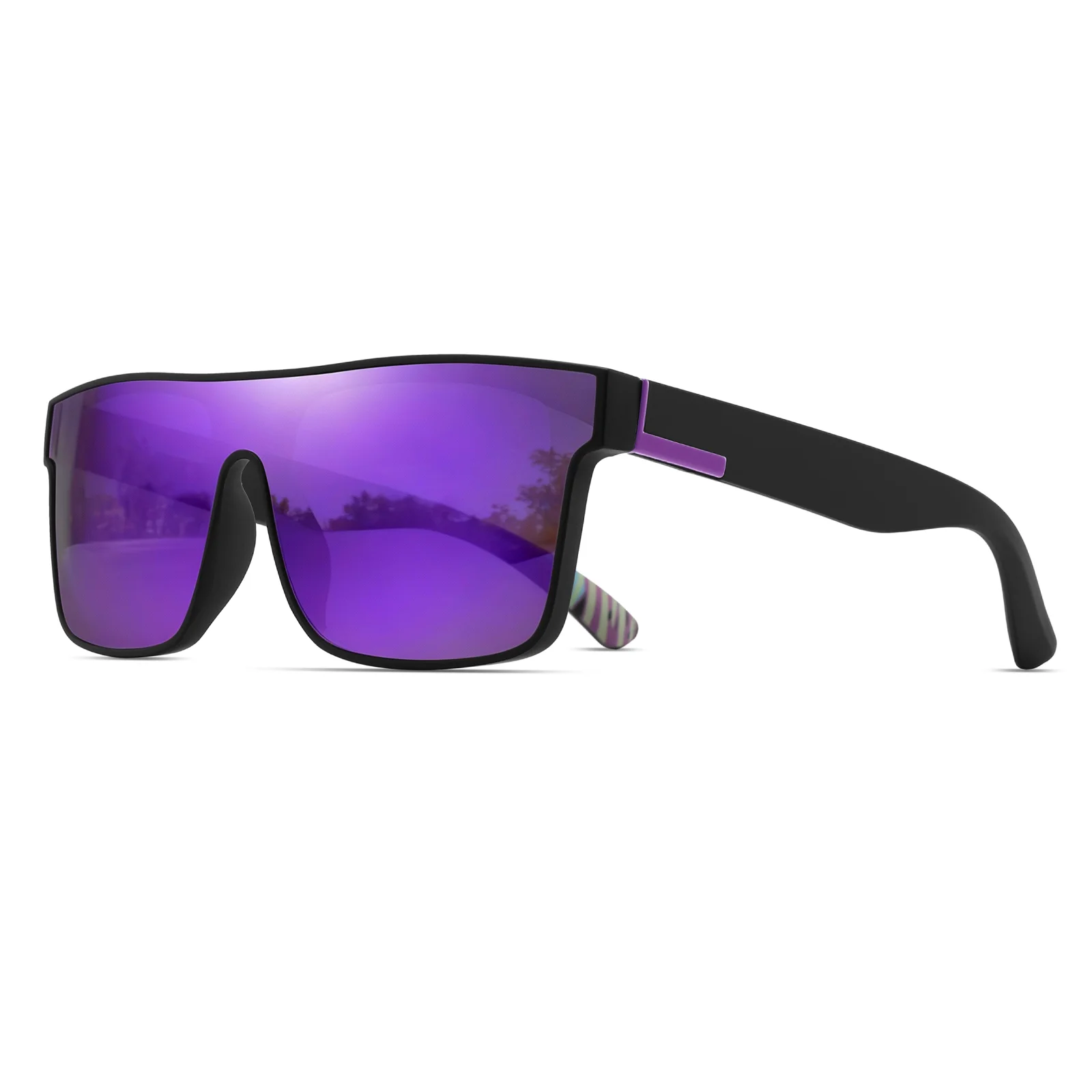Klassische, modische, quadratische Sonnenbrille – einteiliges Glas, UV400, Unisex, für Radfahren, Wandern und Reisen – Detail 13