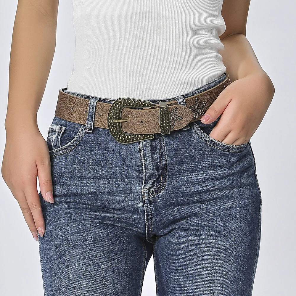 

Women's Belt Simple, Casual, Versatile Belt Personalized Ethnic Style Decoration Wide Jeans Accessories