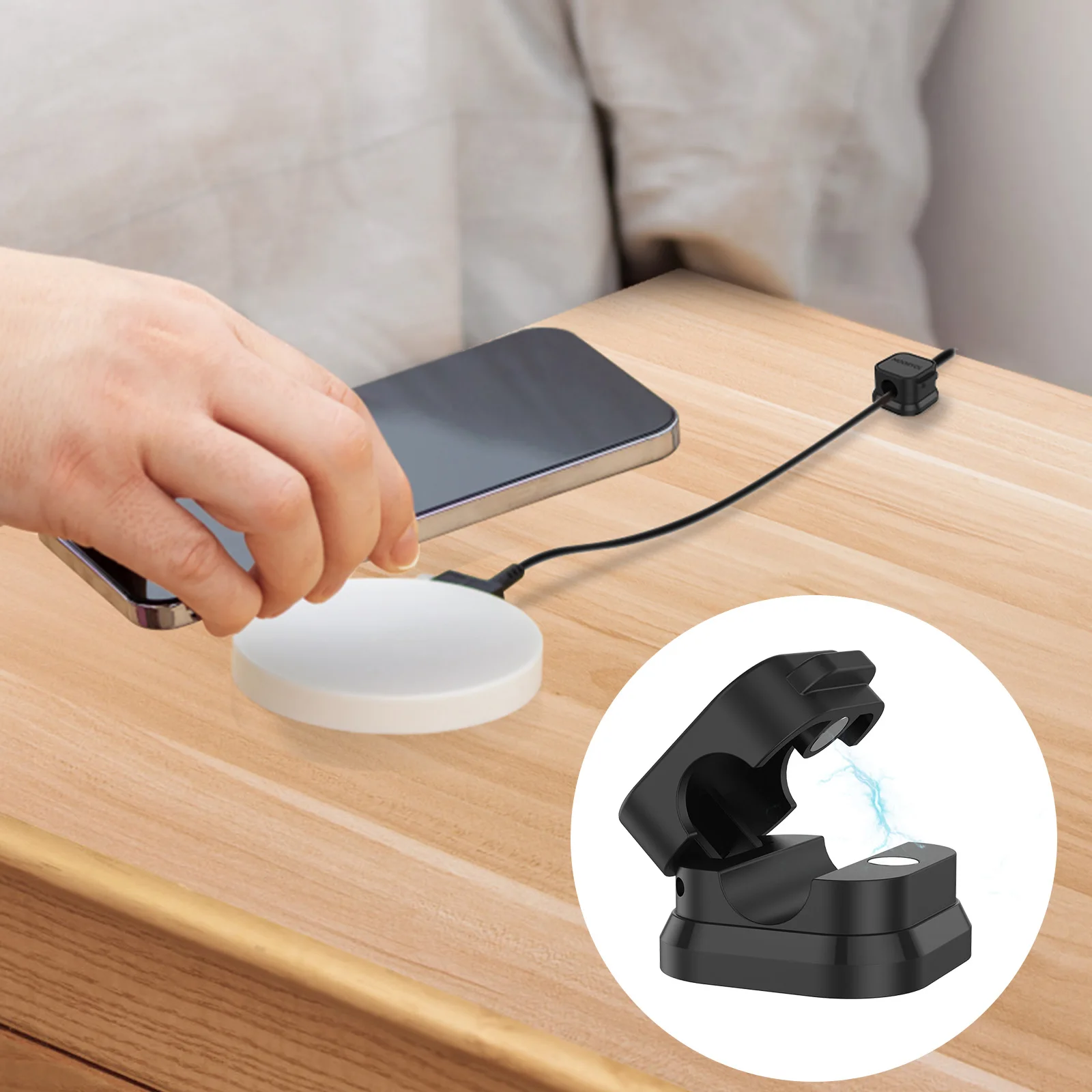 Magnetic Phone Cable Clips Cable Smooth Adjustable Cord Holder Under Desk Management Wire Keeper Organizer Holder