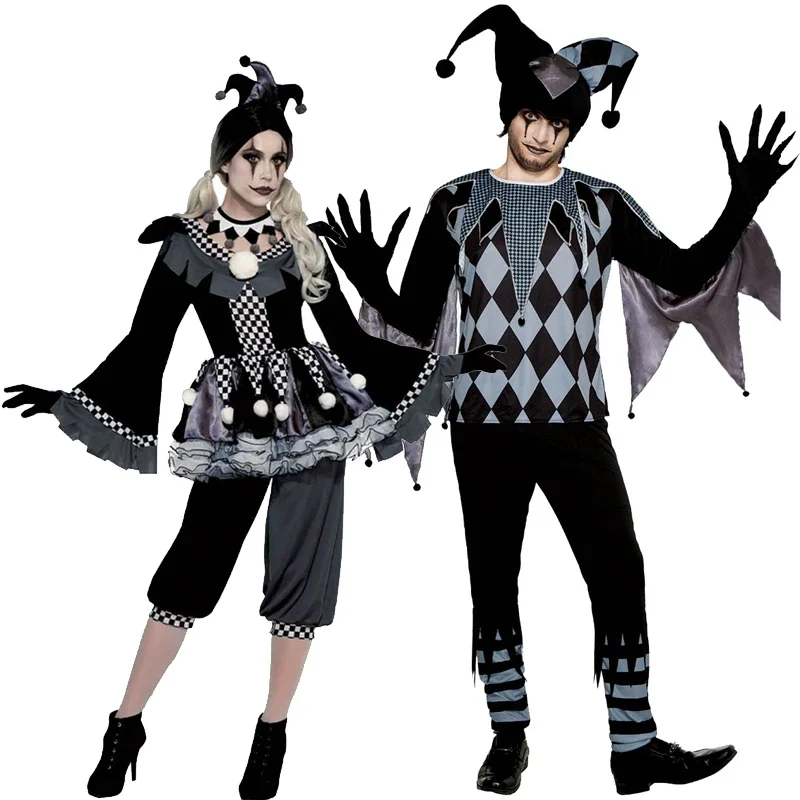 carnival-halloween-couple-circus-clown-costume-crazy-evil-poker-pennywise-harlequin-playsuit-cosplay-fancy-party-dress