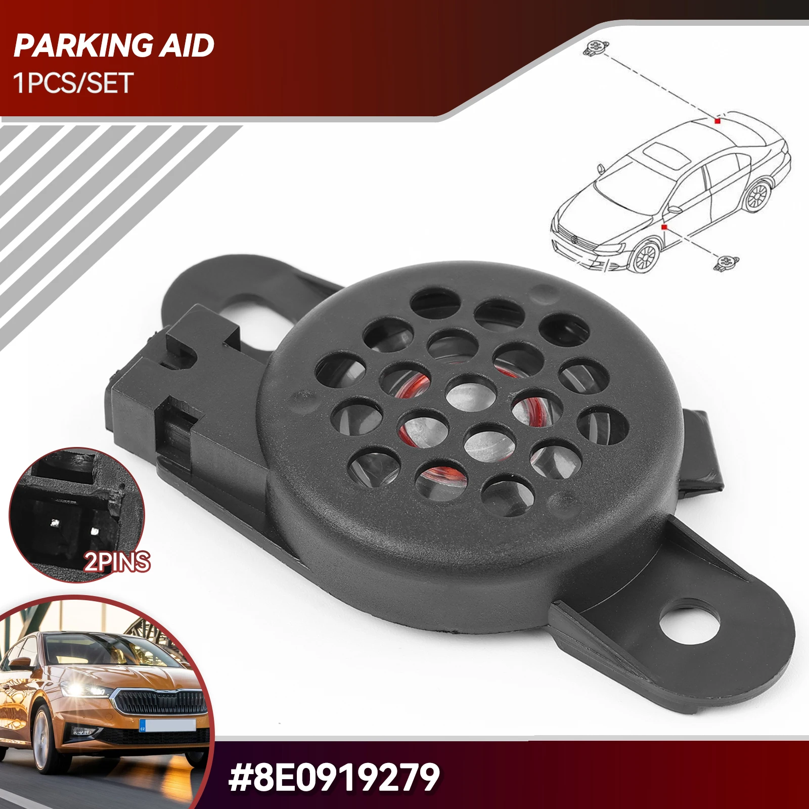 Speaker Parking Aid Reversing Radar Warning Buzzer Alarm for VW Jetta Golf Passat Audi A3 A4 A6 TT Q3 Q7 Q5 4B0919279 8E0919279