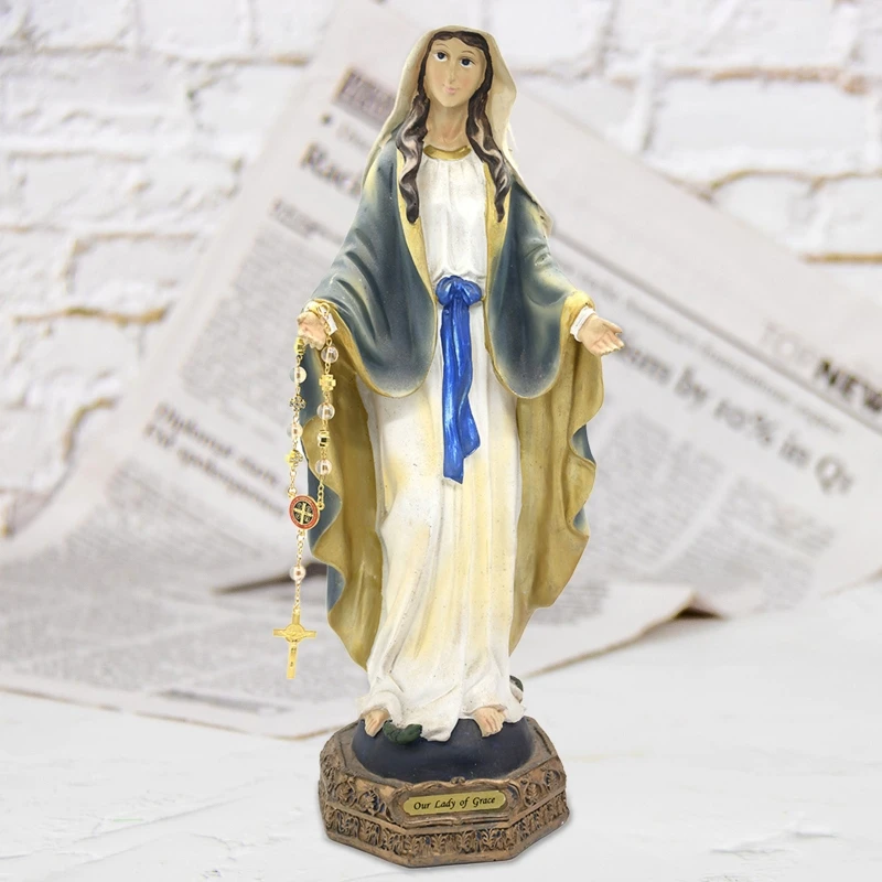 Eigso bracciali a catena d'oro per le donne Vergine Maria medaglia braccialetto di collegamento per le donne rosario religioso catena di perline