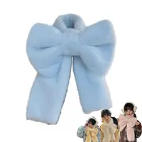 Kawaii Big Bow Scarf Windproof Thicken Neck Scarf Solid Color Wool Neckerchief Warmer Stuff Gifts