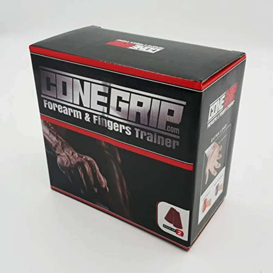 ConeGrip - Forearm & Fingers Trainer New Patented Conic Shape Thick Bar Adapter Grips, Anti-Slip Rubber Material, Perfect for Bo