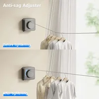 Retractable Clothesline Indoor Retracting Clothes Drying Laundry Line Wall Mounted Non-Sagging Outdoor Clothes Hanger Line 2