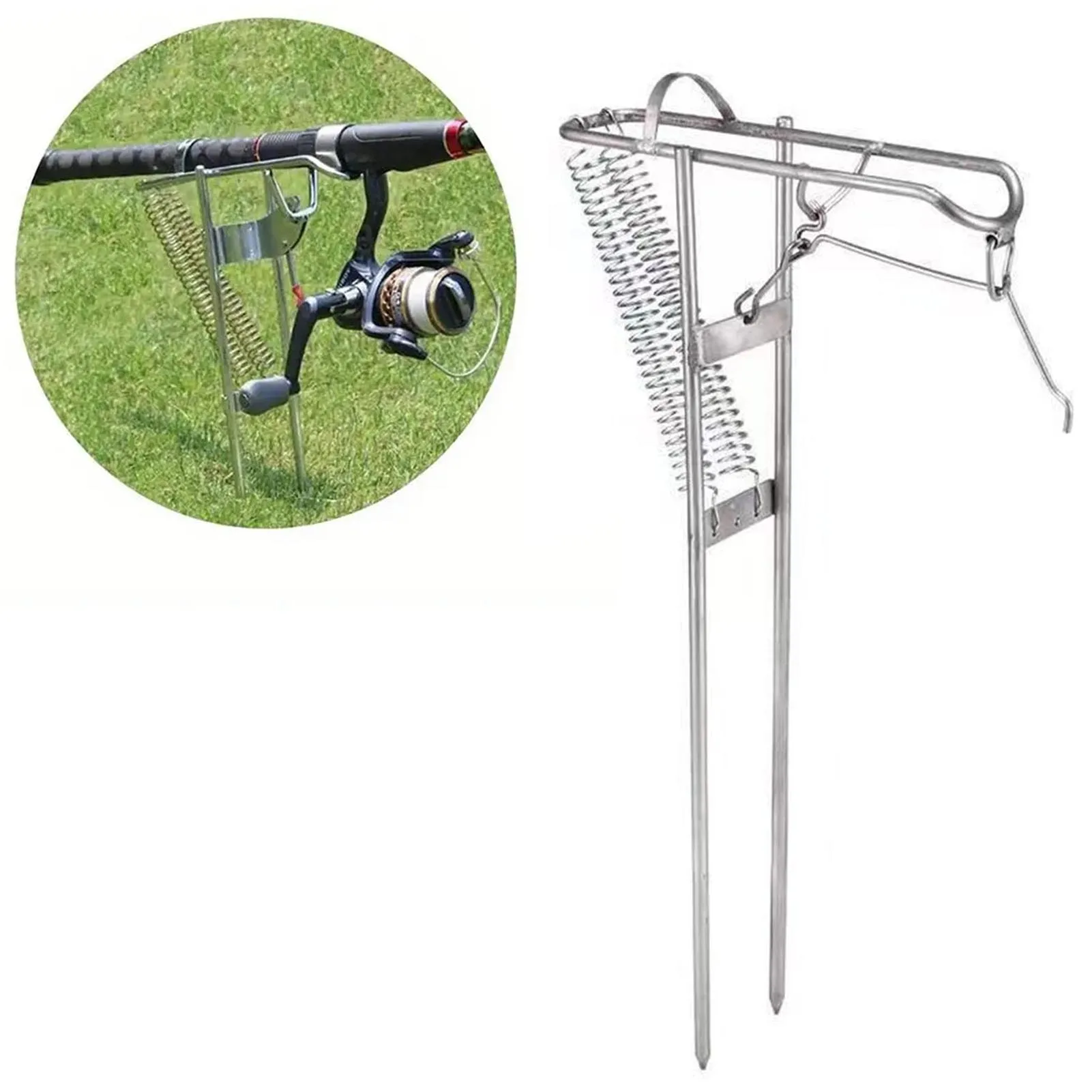 Automatic Spring Fishing Rod Holder Rust-Proof Abrasive Resistance Material Suitable All Types Fishing Rods fishing rod holder,fishing rod bracket,fishing rod support,fishing rod rest