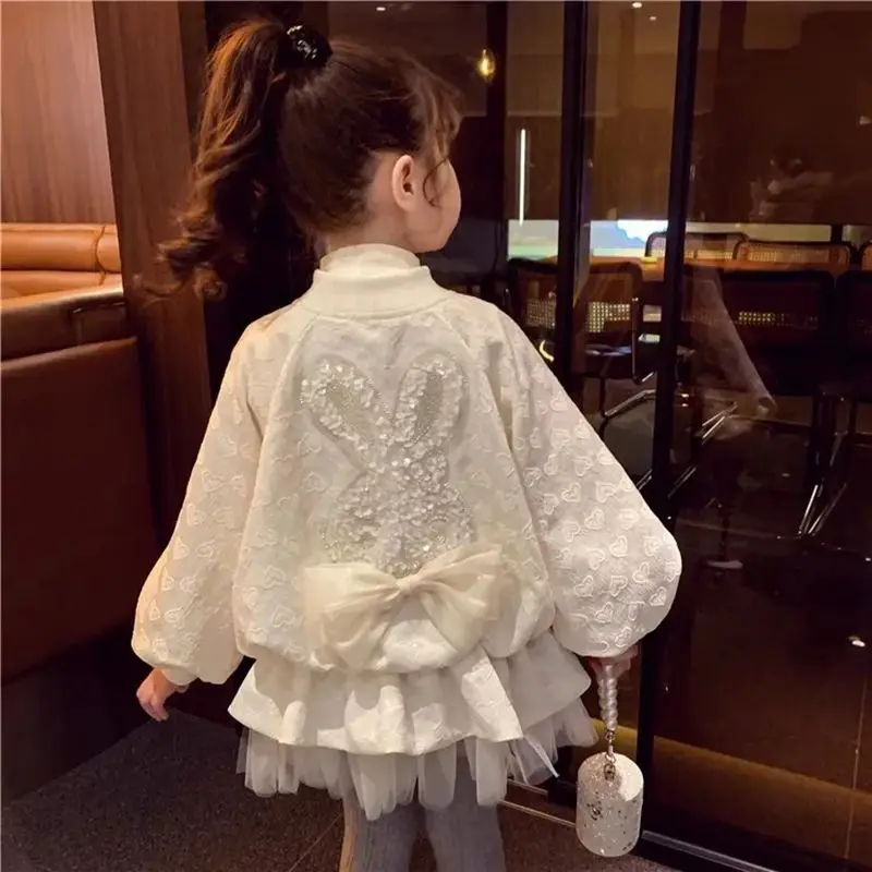 Baby Girl Girls Spring Dress Coats 2024 Spring Kids Cute Rabbit