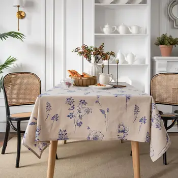 Tovaglia rettangolare aderente in pino stampato in cotone e lino per caminetto mesa party wedding kitchen dining room decor table met cover 1