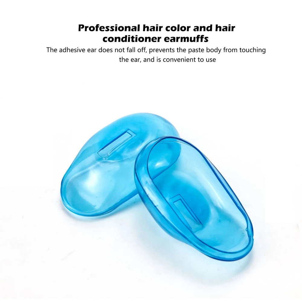 2Pcs Silicone Bath Barber Coloring Ear Protect Cap Ear Protector Reusable Hairdressing Ear Cover Waterproof Hair Dyeing Earmuffs