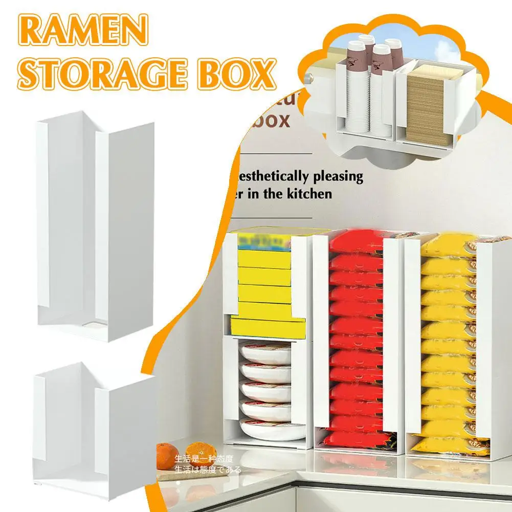 

Storage Box Kitchen Instant Noodle Cup Tissue Storage Multi-function Mask Tabletop Organizer Storage Box Facial Bins J9W6
