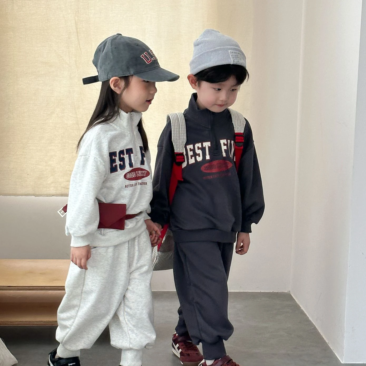 Autumn Kids Letter Print Hoodie and Pants Set