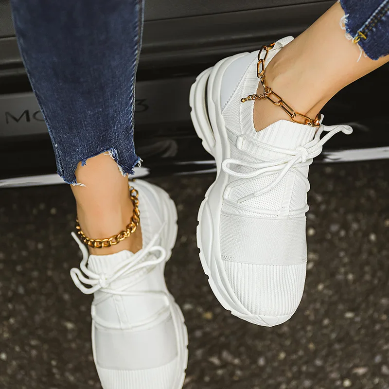 Women's Sports Shoes Casual Sneakers Mesh Running Ladies Shoes for Women 2023 Platform Luxury Fashion Wedge Shoes Tenis Feminino