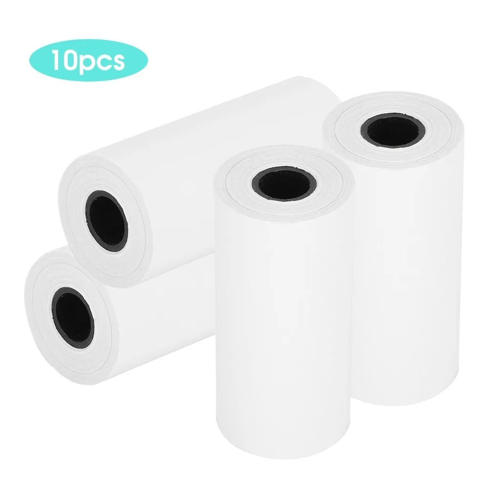 10롤 57*25mm 종이심이 있는 감열지 롤 롤당 6m POS 영수증 용지 내구성이 뛰어난 오래 지속되는 신용카드 용지