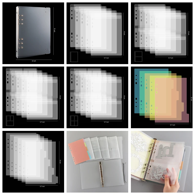 Die Storage Book Binder Die and Stamp Storage Folder Page Protectors Organized Pockets for Storaging Photos Documents