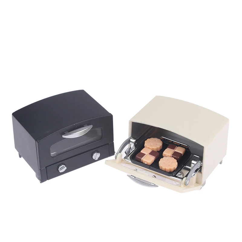 1Pc Simulation Miniature Dollhouse Oven Play Kitchen Baking Dish Bread Retro Refrigerator Model Doll Furniture Toy Decor