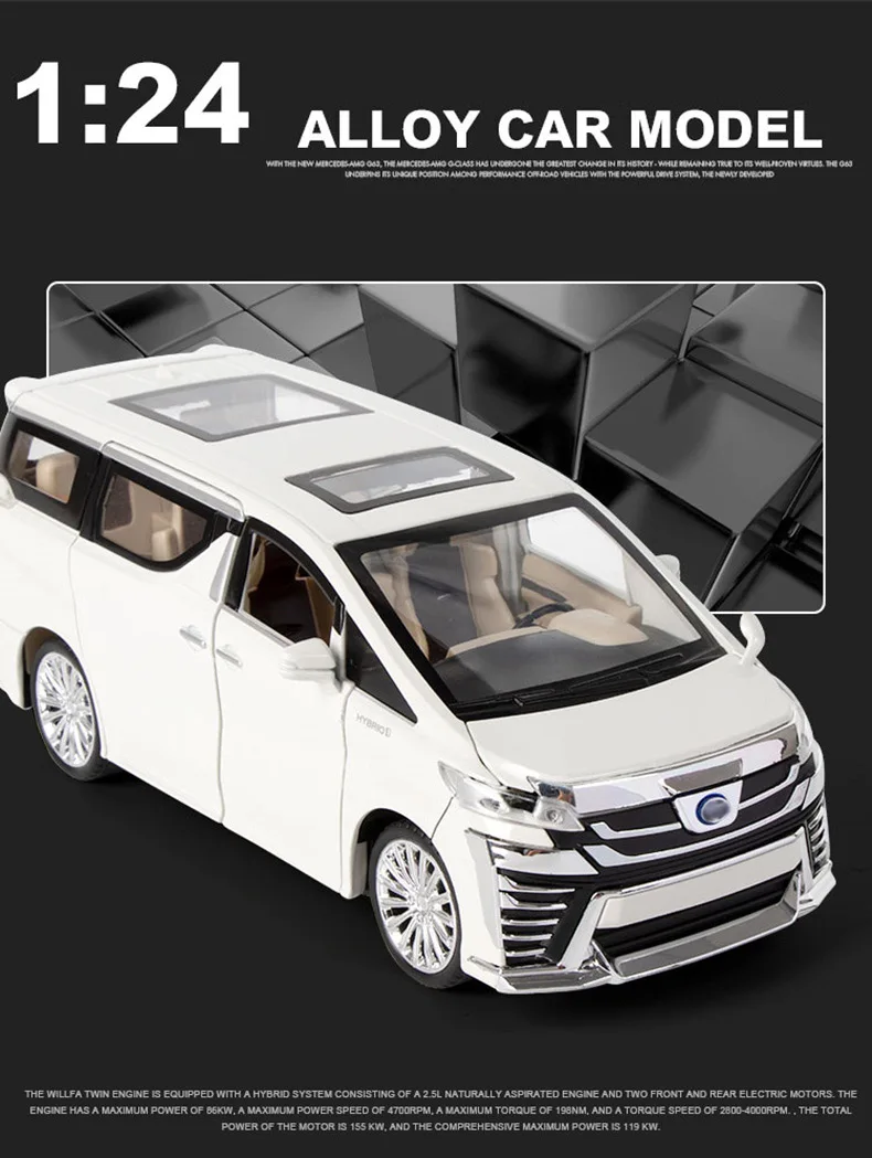 1:24 Toyota VELLFIRE MPV Alloy Car Model Diecast Toy Vehicles