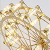 Netherlands Designer LED Ferris Wheel Table Lamp for Bedroom Living Kid Room Desk Decor Stainless Steel Rotating Night Lighting 5