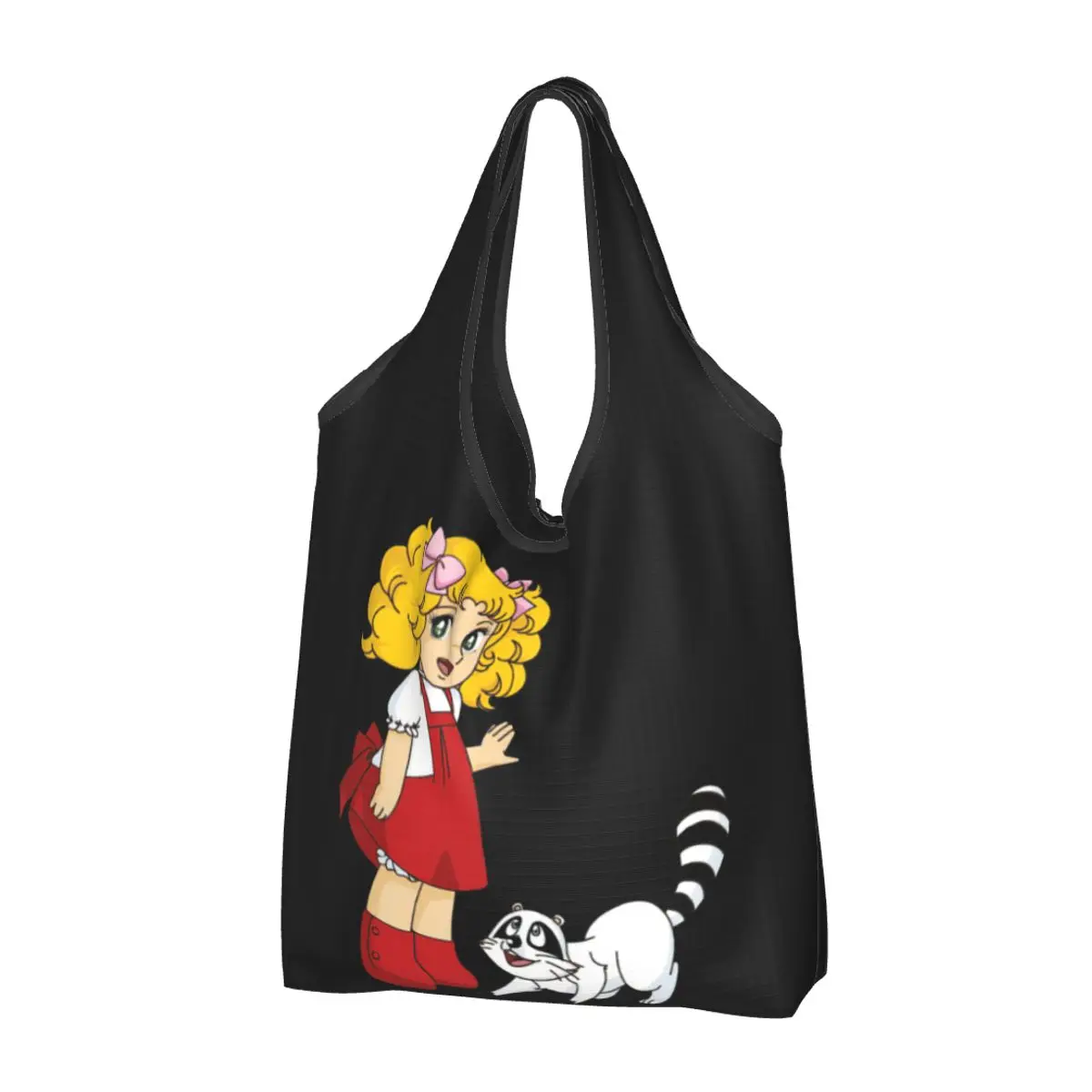 Candy Anime Snow Capucin bolsa de comestibles duradera, reutilizable, reciclable, plegable, resistente, bolsa ecológica para compras, lavable